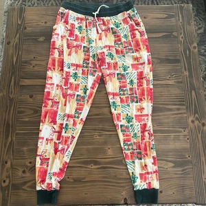 Burt's Bees Baby White Christmas Pajama Bottoms M Organic Cotton Holiday sleep - Picture 1 of 7