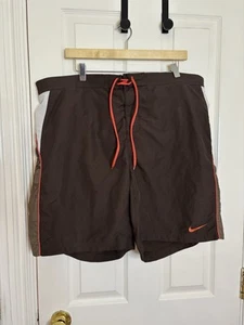 Nike Y2K Vintage Silver Tag Brown Swim Shorts XXL 00s Men - Picture 1 of 5