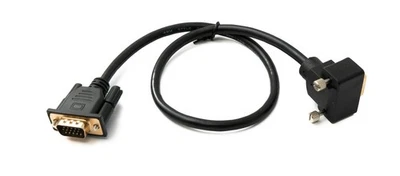 SYSTEM-S D Sub15 Cable 50 cm HD VGA 15 Pin Male to Male DB15 Angle Down - Image 1 of 4