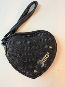 Portafoglio portamonete a forma di cuore Juicy Couture nero con ferramenta oro - Foto 1 di 5