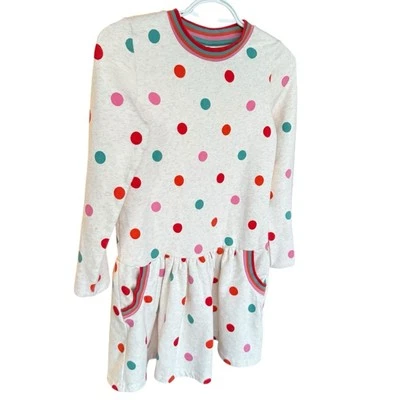 Mini Boden Polka Dot Jersey Sweatshirt Dress Sz.11-12 soft cozy colorful comfort - Image 1 of 4