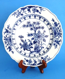 Meissen Porcelain Floral Dinner Plate Cobalt & White 9-3/4" Germany 2 Swords - Picture 1 of 5
