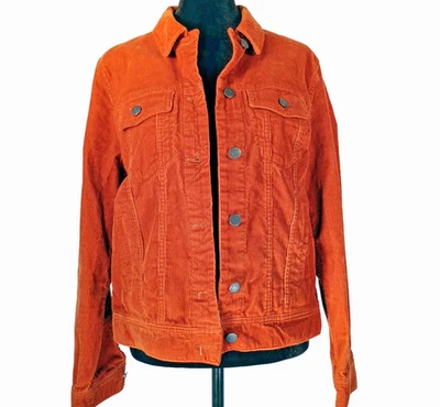 Chaqueta Corta Naranja Oscuro Óxido Tono Tierra Pana Pinwale Moto Talla M Estilo Jean Foto 1 de 4