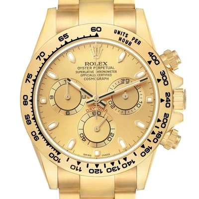 Rolex Daytona oro amarillo esfera champán reloj para hombre 116508 caja tarjeta Foto 1 de 4