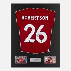 Framed Andrew Robertson Signed Liverpool Shirt 2019-20 Home [Classic] - Picture 1 of 4