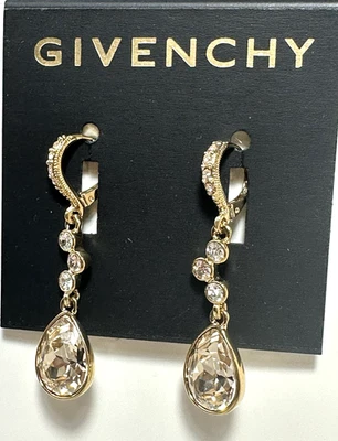 Pendientes colgantes dobles de seda tono dorado GIVENCHY nuevos Foto 1 de 3