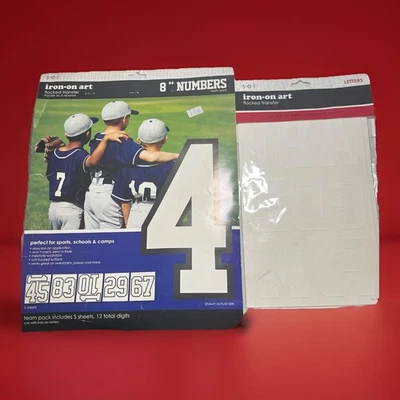 SEI Iron-On Flocked Numbers & Letters Set White Heat Transfers Team Pack NEW - image 1 of 4