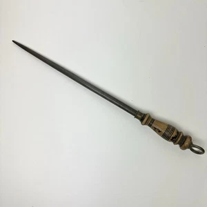 Vintage Antique F.Dick 20” Knife Sharpening Steel Arrow Mark Wooden Handle - Picture 1 of 11