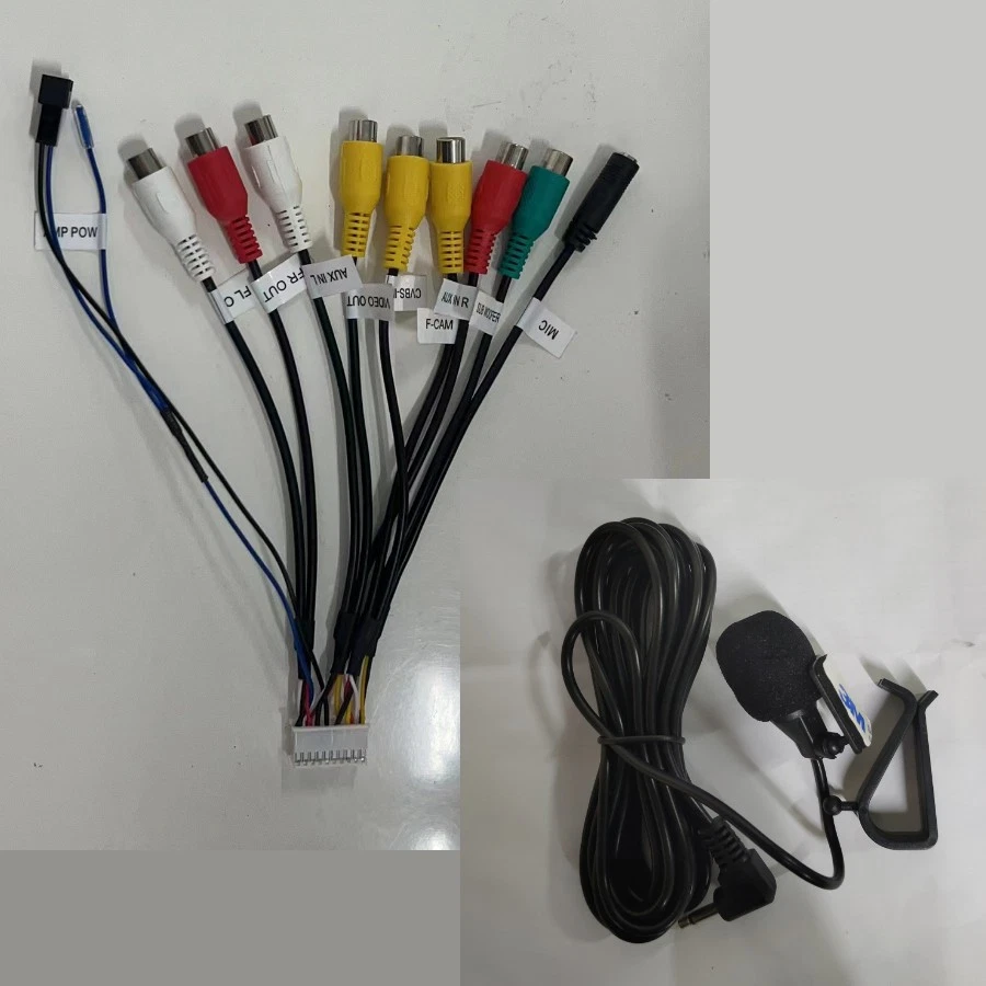 20-Pin Car Stereo Radio RCA Output Wire cables for Junsun autoradio+3.5mm MIC - Bild 1 von 1