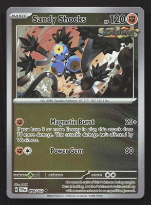 Pokemon Sandy Shocks 098/162 Reverse Holo Uncommon SV05: Temporal Forces NM - Image 1 of 2