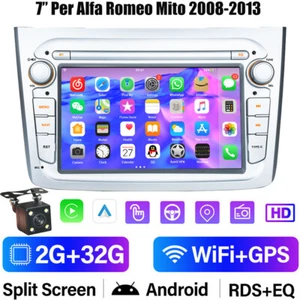 7" Android Autoradio GPS Wireless CarPlay Stereo Per Alfa Romeo Mito 2008-13 CAM - Foto 1 di 15
