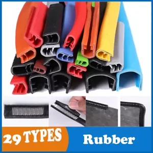 Rubber U Channel Sealing Strip with Steel Sheet Door Edging Trim Protector - Picture 1 of 39