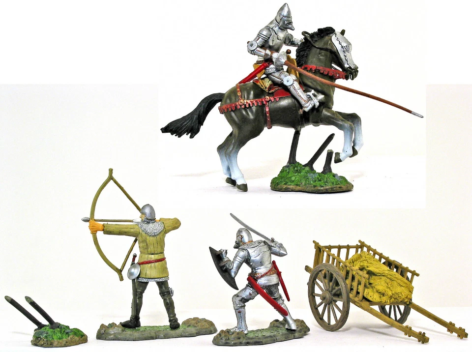 Forces of Valor Knights Attack Set #1 - 3 figs & 3 access 54mm painted soldiers - Image 1 of 1