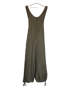 Brandneu mit Etikett Son De Flor 100 % natürliches Leinen olivgrün Lagenlook Overall XXS/XS - Bild 1 von 7