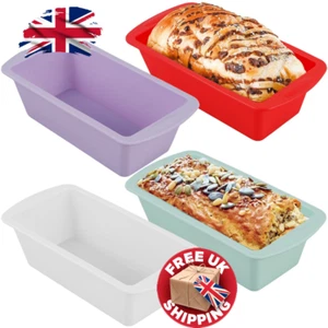 4x Silicone Bread Loaf Cake Pans - Non-Stick Bakeware Set 4 Moulds UK - Picture 1 of 8