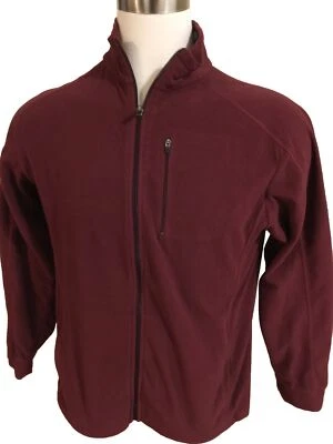 LL Bean мужчин длинным рукавом L/S рубашка куртка бордовый средний полный 3 молнии флис 0DNF2 - Изображение 1 из 4