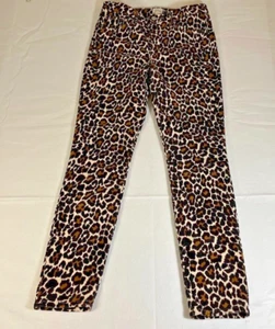 Pantalón palillo de dientes J Crew AQ627 tiro más alto en pana elástica leopardo talla 28T - Imagen 1 de 9