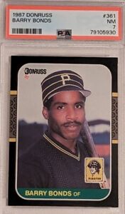 1987 Donruss Barry Bonds Rookie Card #361. PSA 7 NM.