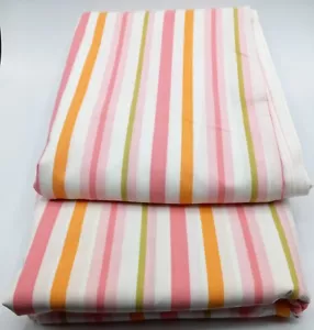 Two Vintage Wondercale by Springmaid Twin Flat Sheets Pink Stripes - Picture 1 of 5
