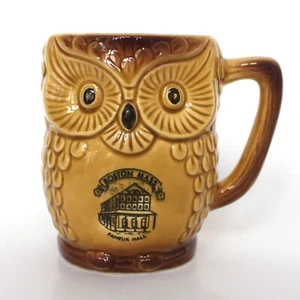 Vintage Faneuil Hall Keramik Eule Becher braun mit Henkel Vogel Souvenir B19 - Bild 1 von 9