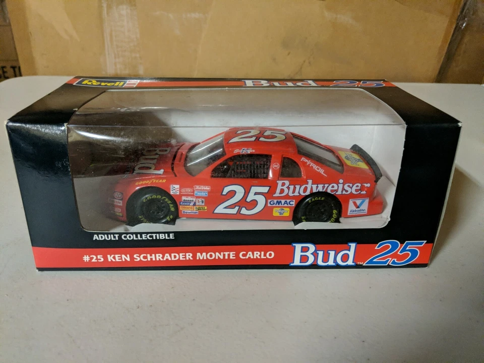 1995 REVELL BUD 25 BUDWEISER #25 KEN SCHRADER 1:24 DIECAST CAR MONTE CARLO ~ #1k - Image 1 of 1