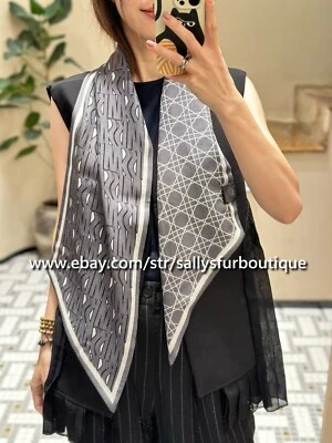 Шарф ленточный двухслойный Sallys 70% кашемир 30% шелк геометрический принт 160*22 см - Изображение 1 из 4