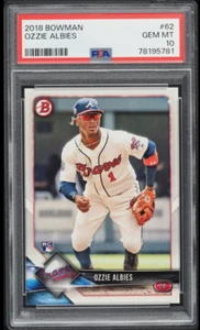 Ozzie Albies ROOKIE 2018 Bowman (RC) #62 PSA 10 GEM MINT (POP 281) - Picture 1 of 2