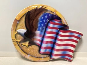 Panadería Artesanía Poptops Patriótico Pastel Topper American Eagle con Bandera de Estados Unidos 1992 NUEVO - Imagen 1 de 4