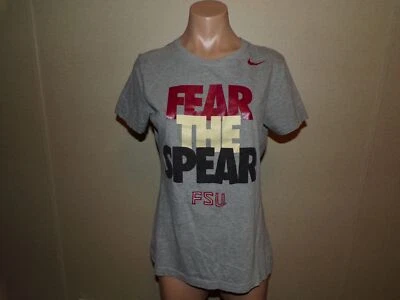 Camiseta Nike cinza feminina tamanho grande FSU Fear The Spear manga curta - Imagem 1 de 4