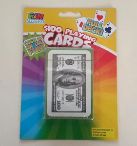 Ben Franklin 100 Dollar Schein Geld Spielkarten Spaß Express NEU - Bild 1 von 2
