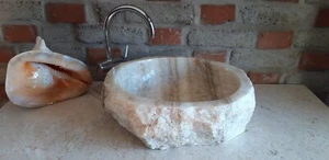 Waschbecken Onyx Natur Bad Küche Waschtisch Unikat Wohnung Terrasse Dekoration - Bild 1 von 12