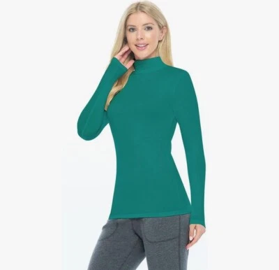 Uniformes naturais femininos manga longa gola tartaruga camiseta sob esfoliação 7169 - Imagem 1 de 4