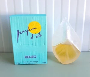 100% AUTÉNTICO PERFUME KENZO D'ETE VINTAGE 50 ml EAU DE TOILETTE SPRAY RARO FUE SELLADO - Imagen 1 de 8