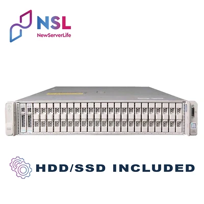 Cisco C240-M5 24SFF 2x Gold 6140 2.3GHz =36C 128GB RAID-M5 2x 1.2TB SAS 4xRJ45 - Image 1 of 3