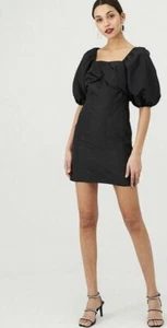 Brandneu mit Etikett V by Very Twist vorne Puffärmel Kleid - schwarz Größe 12 UVP £55 - Bild 1 von 3