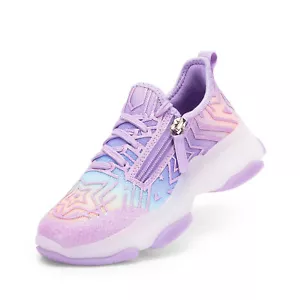 Kids Girls Sneakers Zipper Casual Shoes Jelly Sole Sports Shoes Walking Shoes - Picture 1 of 22
