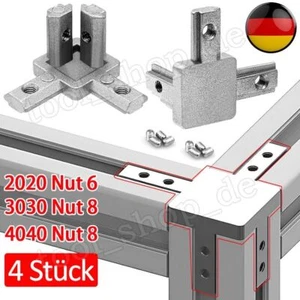 4Stk Profilverbinder Eckverbinder 3-Wege Eckwinkel 20/30/40mm Nut 6/8 Aluprofil - Bild 1 von 16