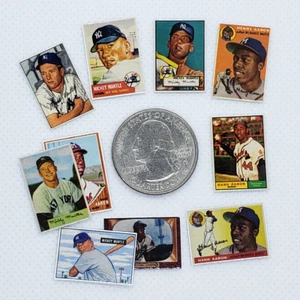 Dollhouse Miniature Lot 10 Vintage Sport Baseball Cards Miniatures Toy Kit Set! - Picture 1 of 12