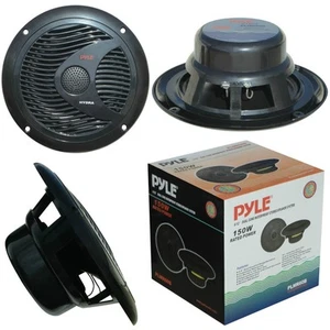 2 Pyle PLMR60B Lautsprecher Wasserdicht Schwarze Von 18 CM See Boot Schlauchboot - Bild 1 von 11