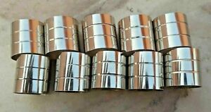 Lot of 10 Unit Vintage Silver Plated Collars For Wooden Walking Stick. Brass
