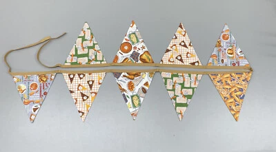 Banderín de tela casero decoración acción de gracias aprox. 83" Foto 1 de 4