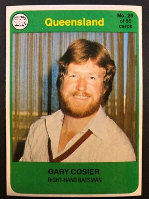 SCANLENS CRICKET CARDS 1978-26 GARY COSIER QUEENSLAND - image 1 of 4
