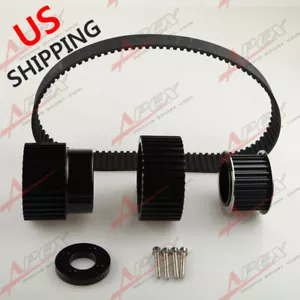 Black 1.5" Notch Belt 12A 13B 20B 15mm RX7 FD FC RX3 Gilmer Drive Pulley Kit - Foto 1 di 2