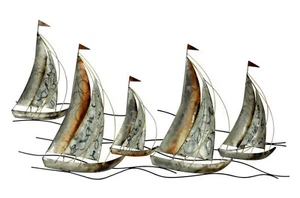 Wanddeko Schiff Metall Segelboot Segel Boot Maritim Deko Wandbild Figur Skulptur - Bild 1 von 1