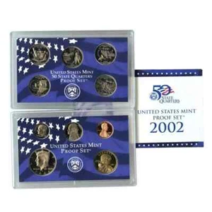 2002-S U.S. Clad Proof Set: Complete 10-Coin Set, with Box and COA - Picture 1 of 2