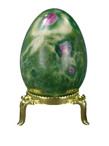Huevo Butw Rosa IN Fuschite 5,3 cm x 3,8 cm con soporte cortador de piedra Wicca 4272K - Imagen 1 de 4