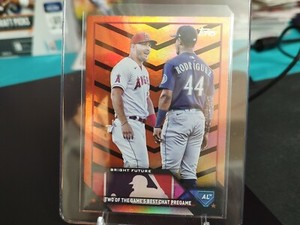 2023 Topps Update: Bright Future Orange & Black Foil Julio Rodriguez& Mike Trout