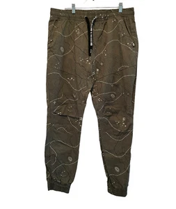 Ecko Unltd. Jogger Pants Mens XL Green Tapered Casual Graphic Print - Picture 1 of 9