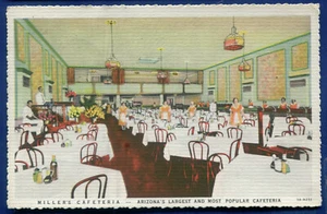 Miller's Cafeteria 125-127 Adams Street Phoenix Arizona az posted linen postcard - Picture 1 of 2