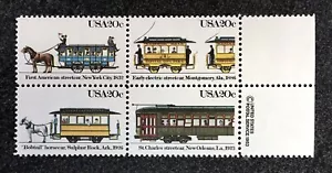1983USA #2059-2062 20c Streetcars - Copyright Block 4 Mint - Picture 1 of 1